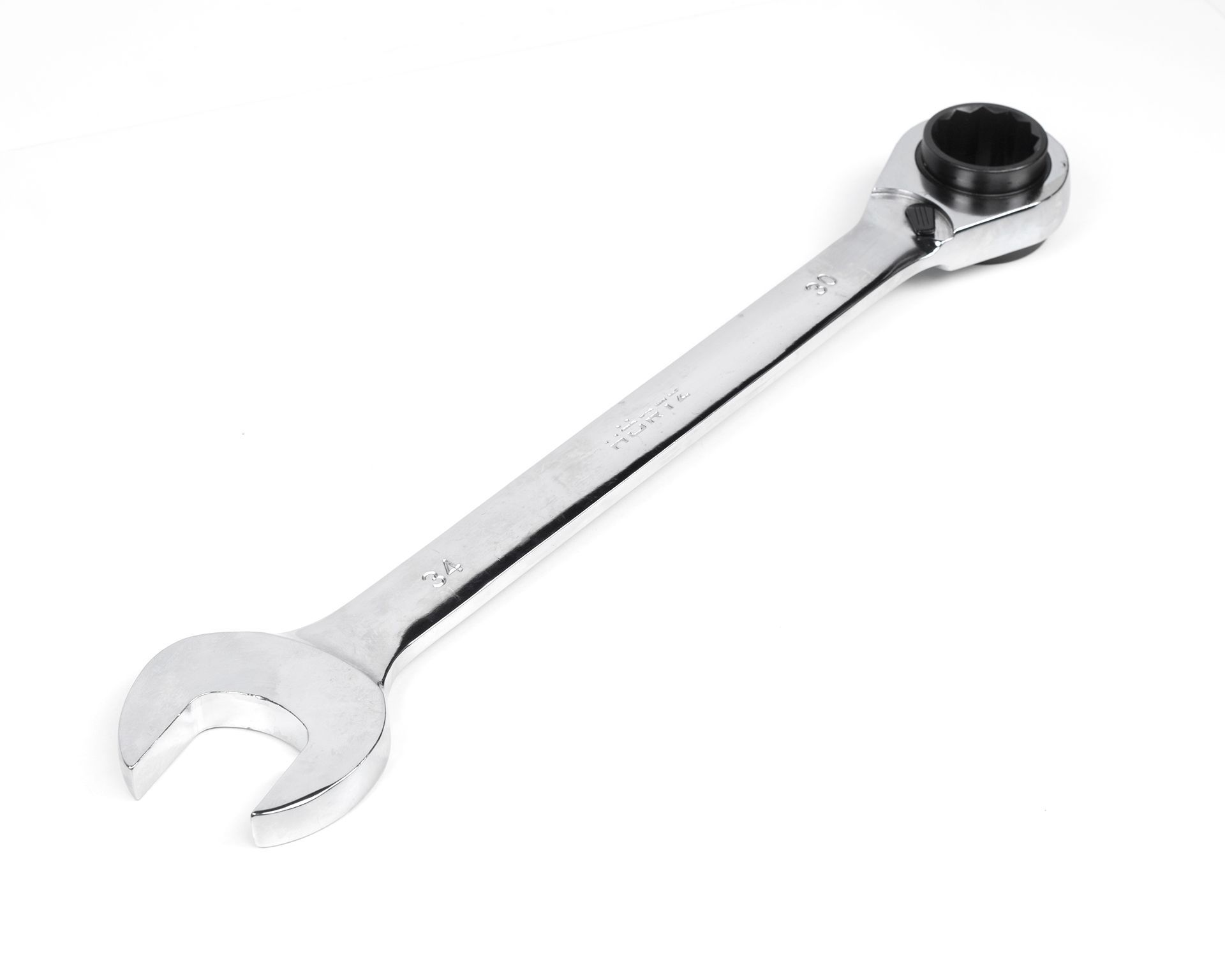 Ключ 3 в 1 комбинированный трещоточный реверсивный 30х32-34 хром HORTZ