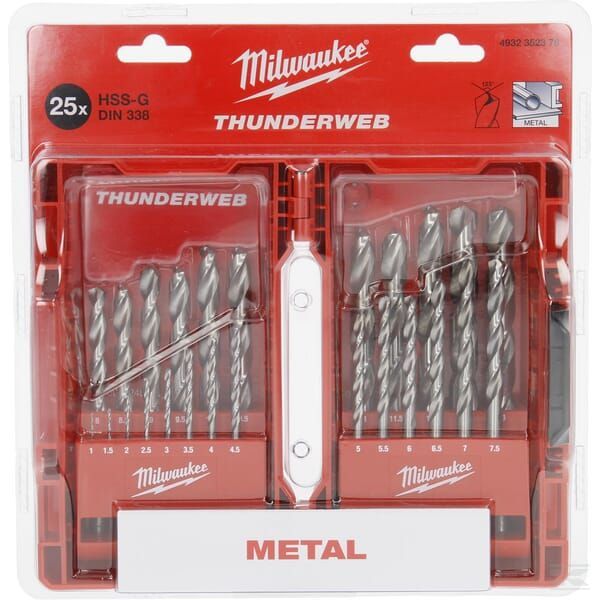 Набор сверл по металлу Milwaukee HSS-G THUNDERWEB, 19 шт.