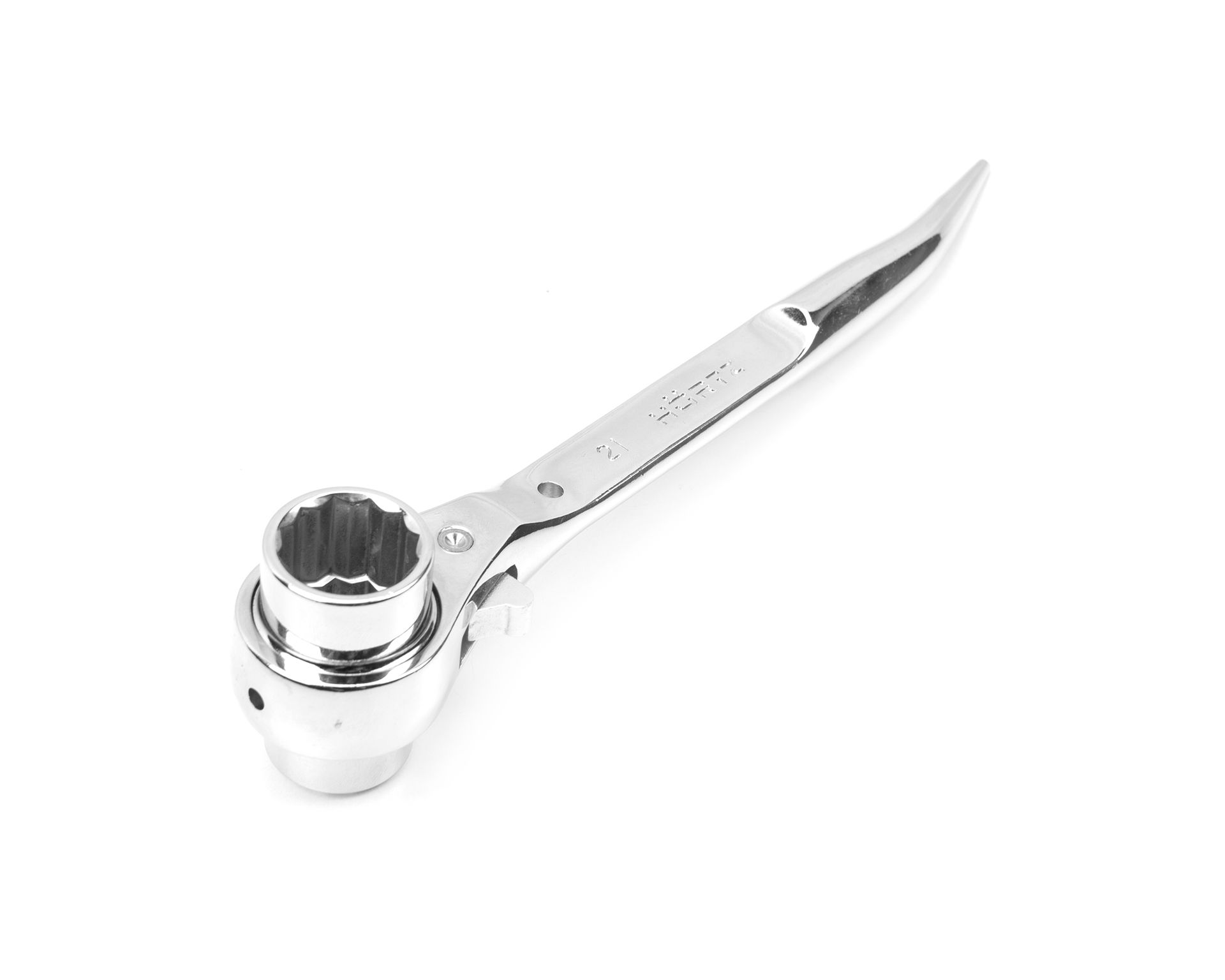 Ключ коликовый торцевой трещоточный 19х21 хром HORTZ