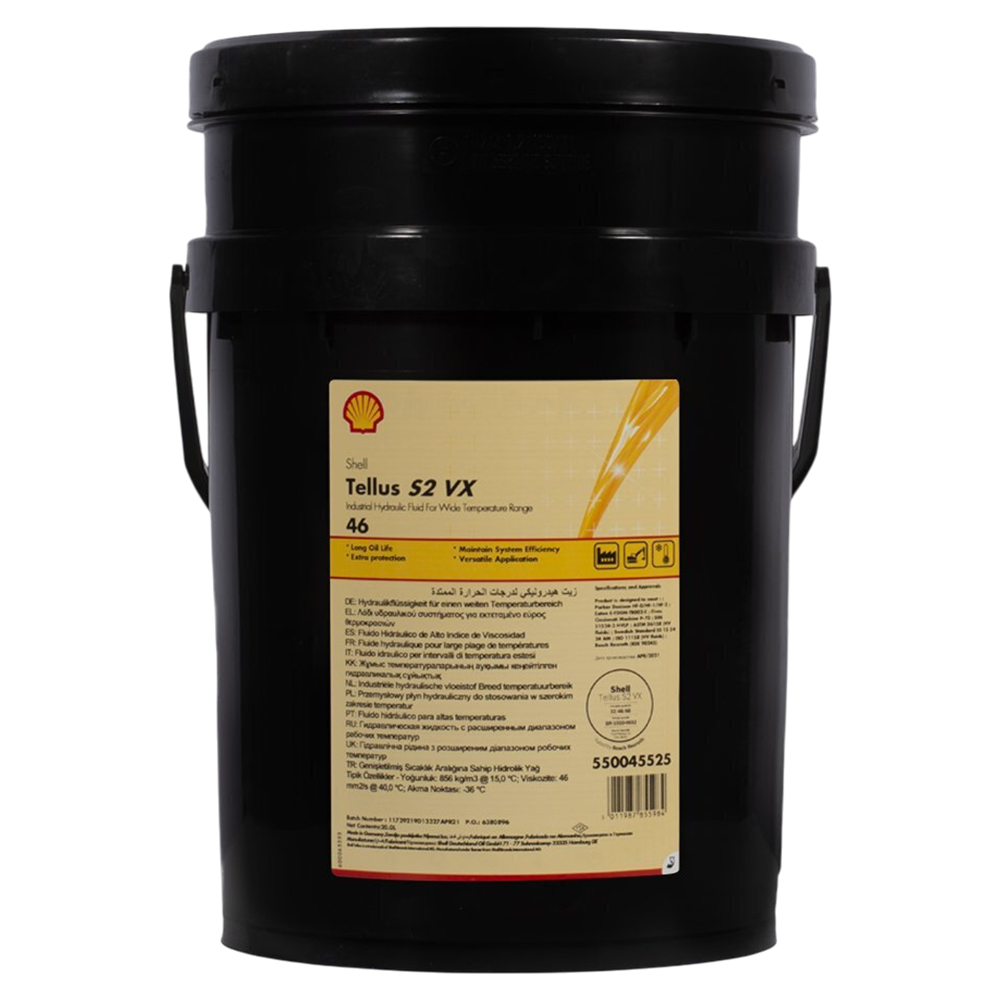 Гидравлическое масло Shell Tellus S2 VX 46 ведро 20л