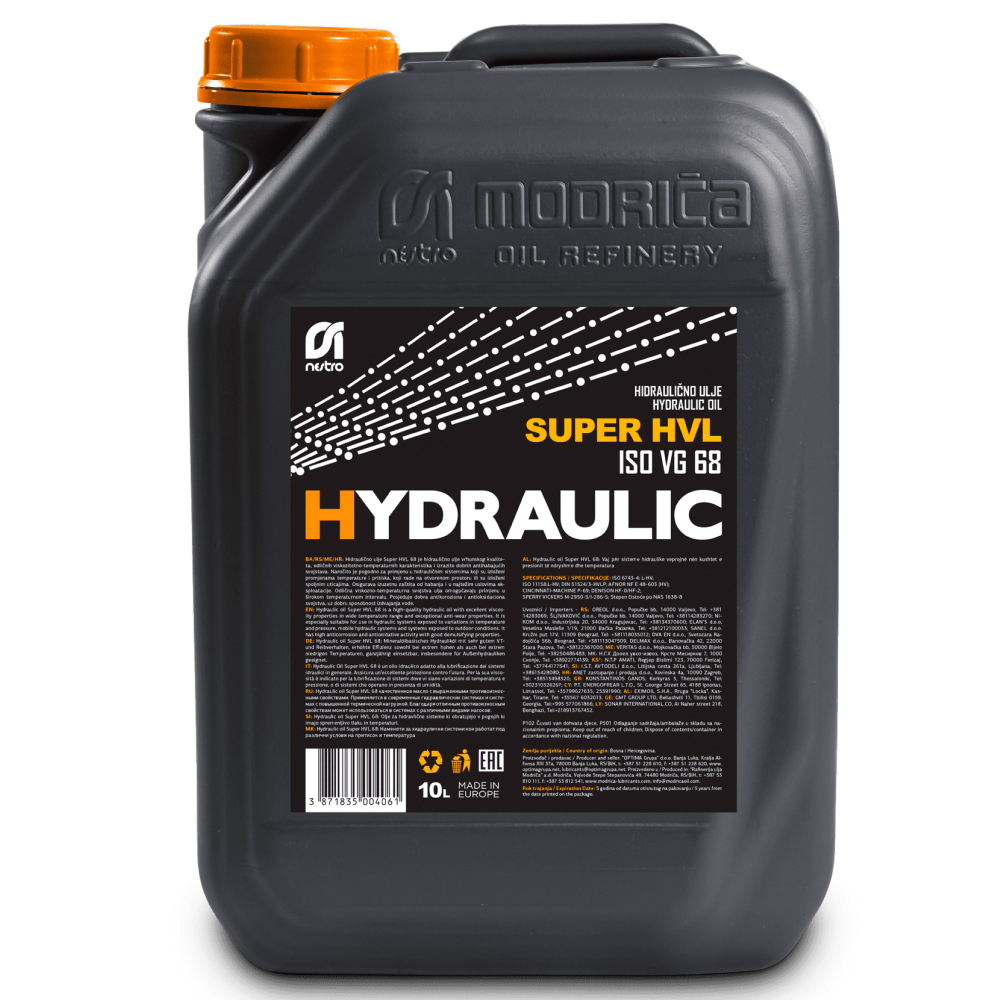Гидравлическое масло NESTRO HIDRAULICNO ULJE SUPER HVL 68 канистра 10л