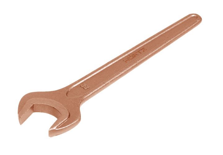 Ключ гаечный рожковый односторонний 24 мм длинная ручка омеднение HORTZ