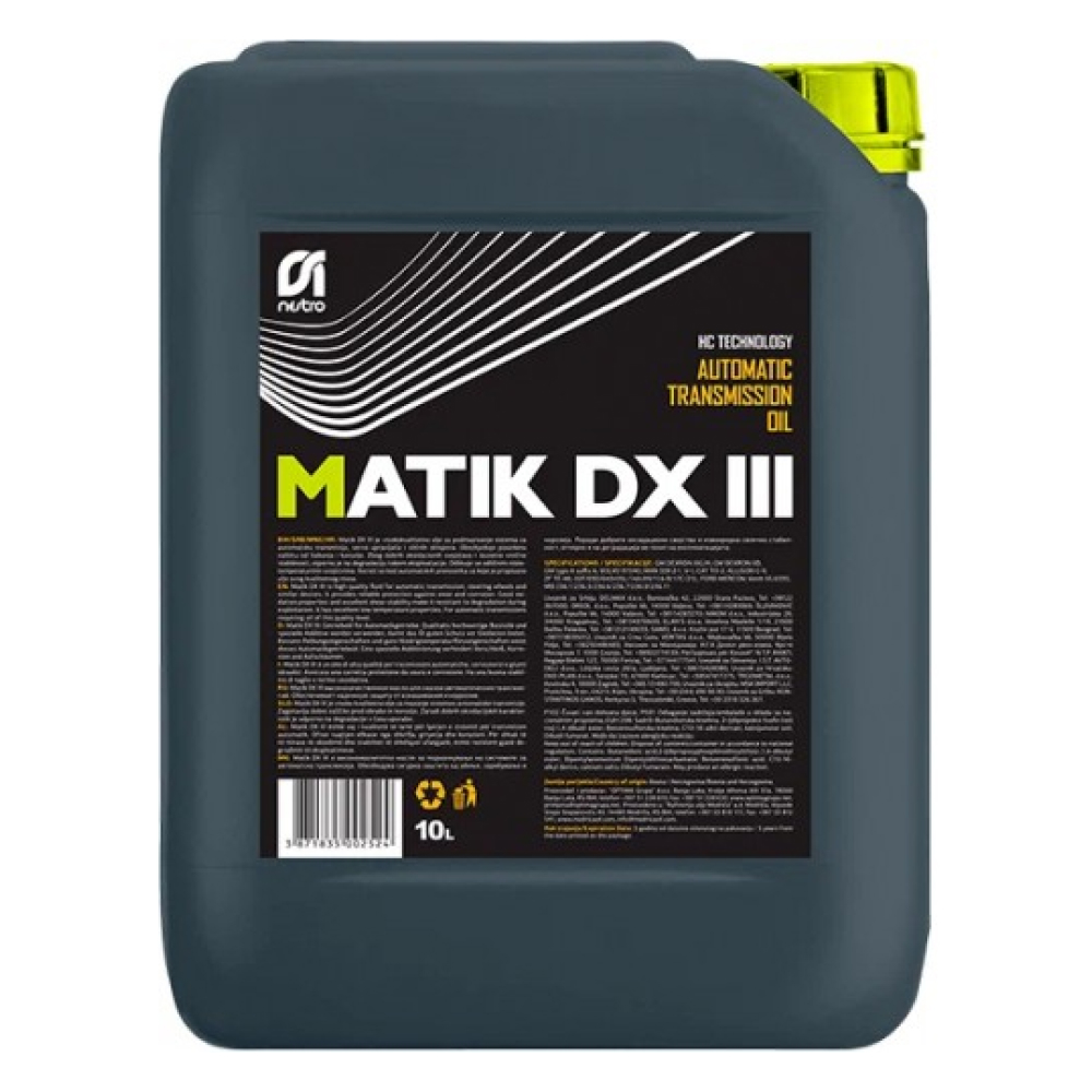 Трансмиссионное масло NESTRO MATIK DX III (ATF) ведро 20л