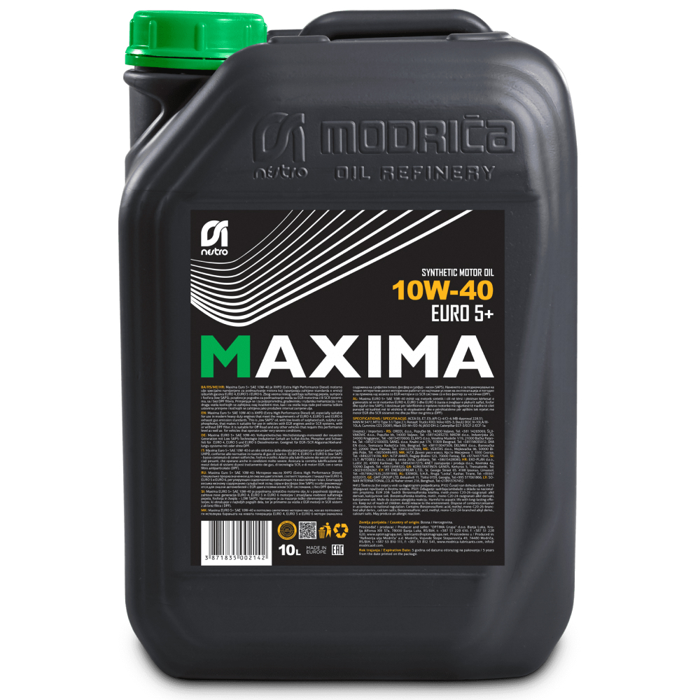 Моторное масло NESTRO MAXIMA EURO 5+ 10W-40 канистра 10л